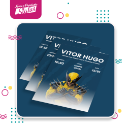 Convite Aniversário Volverine 10 Unidades