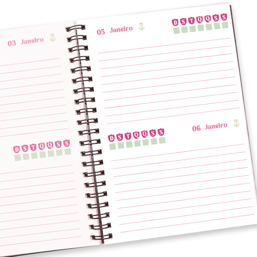 Miolo de agenda tema "Tulipas" Arquivo Digital