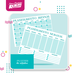 Planner Mensal e Semanal na cor Azul