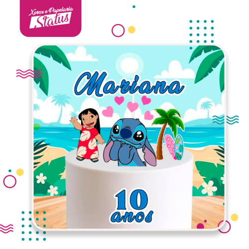 Topper de Bolo Lilo e Stitch